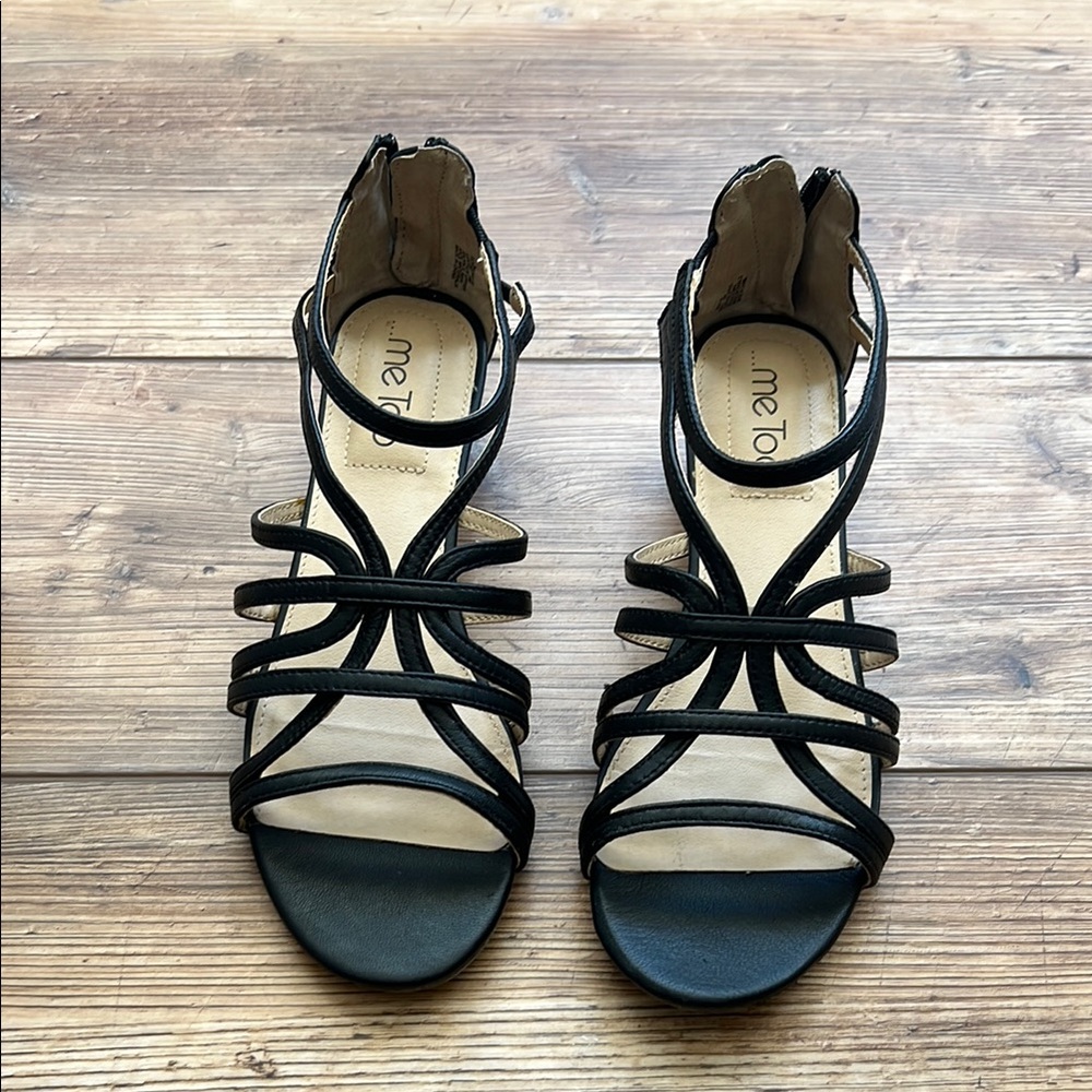 Me Too Black Strappy Sandals